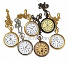 Vintage Pocket Watch Set 6pcs Antique Style Quartz Chain Necklace Steampunk Gift