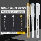 3 Colors Gel Pen Set  6 Pack  0 7mm Extra Fine Point white gold And Silver Ge   