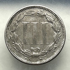 1874 3 Cent Nickel Choice Xf au - Three Cent Piece