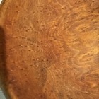 Vintage Wooden Bowl  Natural Wood Inside Leaf Design Out 11 Inch Diameter