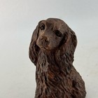 Vintage Hand Carved Cocker Spaniel Dog Figurine 4  Brown