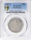 1861-o Seated Liberty Half Dollar Csa Obverse  pcgs F12  R-8   fast Shipping   