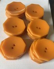 Vintage Set Of 29 Butterscotch Bakelite 6 Sided Buttons 1-1 8   