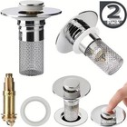 2-pack Sink Stopper Hair Catcher Bathroom Pop Up Sink Drain Strainer Filter Plug
