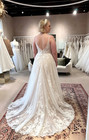 Plus Size A Line Boho Wedding Dresses Deep V Lace Tulle Train Curvy Bride