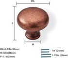 10 Pack Antique Copper Cabinet Knobs - Single Hole Center 1-1 4 Inch Zinc Vintag