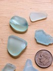 Lot Of 10 Blue Green Partially Machine Tumbled Sm-med Genuine Sea Beach Glass