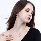White Cz Leaf Pendant Necklace And Round Earrings Set 925 Silver Fashion Jewelry