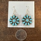 Native American Navajo Indian Cluster Dangle Turquoise Earrings  6 Stunning Zuni