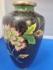 Vintage Cloisonne Vase Floral  8  Beautiful Mixed Colored Flowers