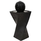 Black Ball Solar Water Fountain With Battery led Lights - 32 In By Sunnydaze