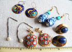 Group Lot  Exotic Earrings - Artisan - Enamel - Beaded