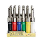 Clipper Refillable Lighter Mini Tube Color chrome 6 Pack - 24 Pack Free Shipping