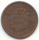 1804 Crosslet 4 No Stems  Draped Bust Half Cent  Smooth Brown Fine Details