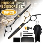 15pcs Hair Cutting Scissors Shears Kits Professional Hairdressing Scissors Set