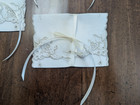 Set 3 Hand Purse bag Hm W upcycled Vtg 100  Linen Handembr Ivory Doilies X Gifts