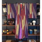 Vintage Antique Japanese Kimono Meisen Silk - Yagasuri Ikat Arrow Pattern Purple