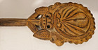 Vintage Carved Wood Handheld Vanity Mirror     European Style