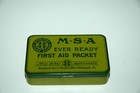 Antique Vintage Msa Mine Safety Appliances First Aid Kit Tin Full Unused