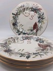  Lenox Winter Greetings Set Of 4 Salad Plates 8  Gold Trim Vtg 1995 Excellent 