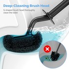 Toilet Bowl Brush   Holder - Curved  under Rim   Compact  Rv Bathroom