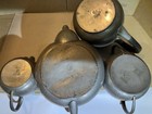 Vintage Manor Pewter Sheffield England Hammered Tea Coffee Set 4pc Mid Century