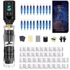 Wireless Tattoo Gun Kit Complete Rotary Pen Machine With Power Supply Ink Needle