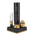 Rabbit 5 Piece Electric Wine Aerator   Corkscrew Set Black   Gold
