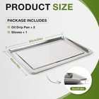 Heavy Duty Stainless Steel Oil Drip Pan Set 2pcs For Garage   Car Use