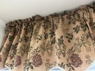 Vintage 80s 90s Victorian Style Valance Curtain In Tapestry Fabric Set2