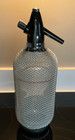 Vintage Czech Seltzer Bottle Metal Wire Mesh Wrapped Glass Bakelite Head   read 