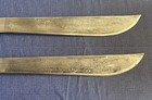 Vintage Mexican Style Machete Pair Spanish Proverb Engraved Wood Handles