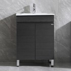 24  Single Bathroom Vanity Wood Grain Cabinet With Ceramic Sink Faucet Combo Set