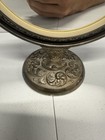 Vtg International Silver Company Gold Plated Vanity Tabletop Round Mirror