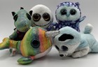 Ty Beanie Boos Plush Lot 5 Husky Owl 6  Stuffed Animals Oscar Thunder Spike Nori