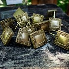 Threshold Vintage Antique Gold Geometric Bathroom Bathtub Shower 12 Square Hooks