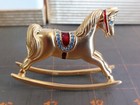 Vintage Estee Lauder Perfume Solid Compact White Linen Rocking Horse