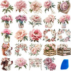 24 Sheets Vintage Rub On Transfers For Crafts  Cold Iod Transfers Stickers Fo   