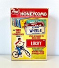 Rare 1983 Post Strawberry Honeycomb Cereal Box Full sealed Bike License Plate