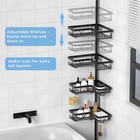 4-tier Corner Shower Caddy With Hooks  Tension Pole Adjustable 25-114 2 Inch    