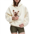 Casual Hoodies Kangaroo Dog Pet Holder Carrier Big Pouch Pocket Pullovers Sweats
