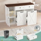 47  Kitchen Trash Can Cabinet  25 Gallon Double Pull Out Trash Cabinet W drawers
