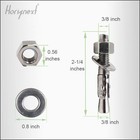 Wedge Anchor 3 8 X 2-1 4 Inch Stainless Steel Concrete Fastener Hardware 4 Pcs