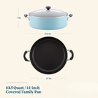 14  Easy Clean Nonstick Family Pan  Jumbo Cooker With Lid  Aqua