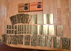 Lot Of 2 Vintage Reeses Brass Number Letter Stencil Sets Adjustable Lockedge Kit