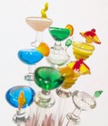 Set Of 9 Vintage Glass Drink Swizzle Stir Sticks-cocktail Stirrers Bar Ware 7 5 