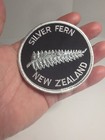 New Zealand Silver Fern Souvenir Black Embroidered Patch Badge