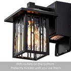 2-pack Porch Lights With Gfci Outlet black Outdoor Llight With Outlet Waterproof