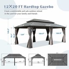 Domi 12  X 20  Hardtop Gazebo Outdoor Aluminum Gazebo W curtains And Net  Gray