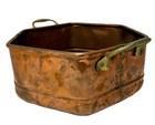 Vintage Hexagon Copper With Brass Handles Planter Pot Handmade Dovetail Closure